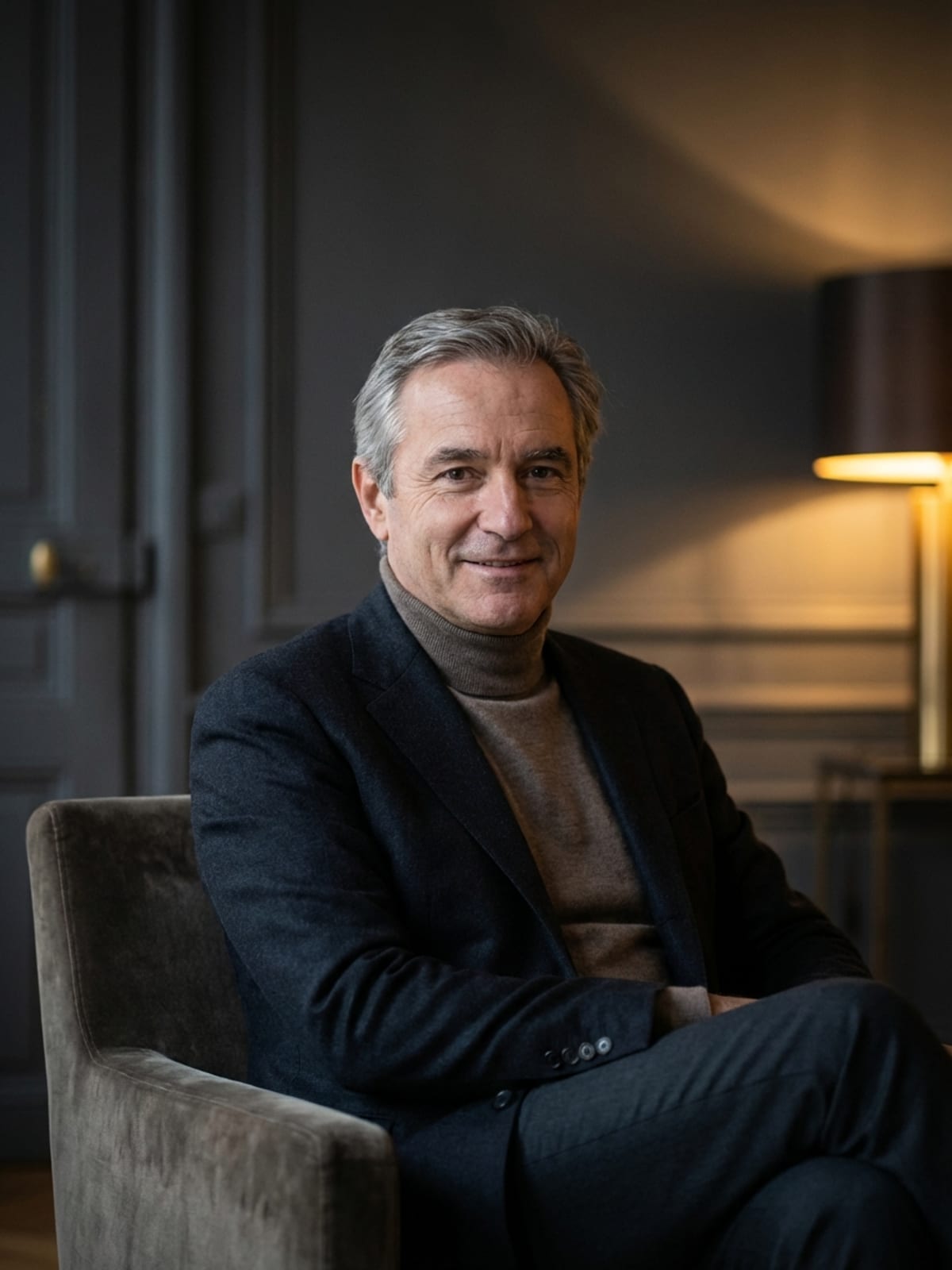 Portrait of Jean-Pierre Dubois, French designer specializing in Accessories and Textiles and Decorative Objects